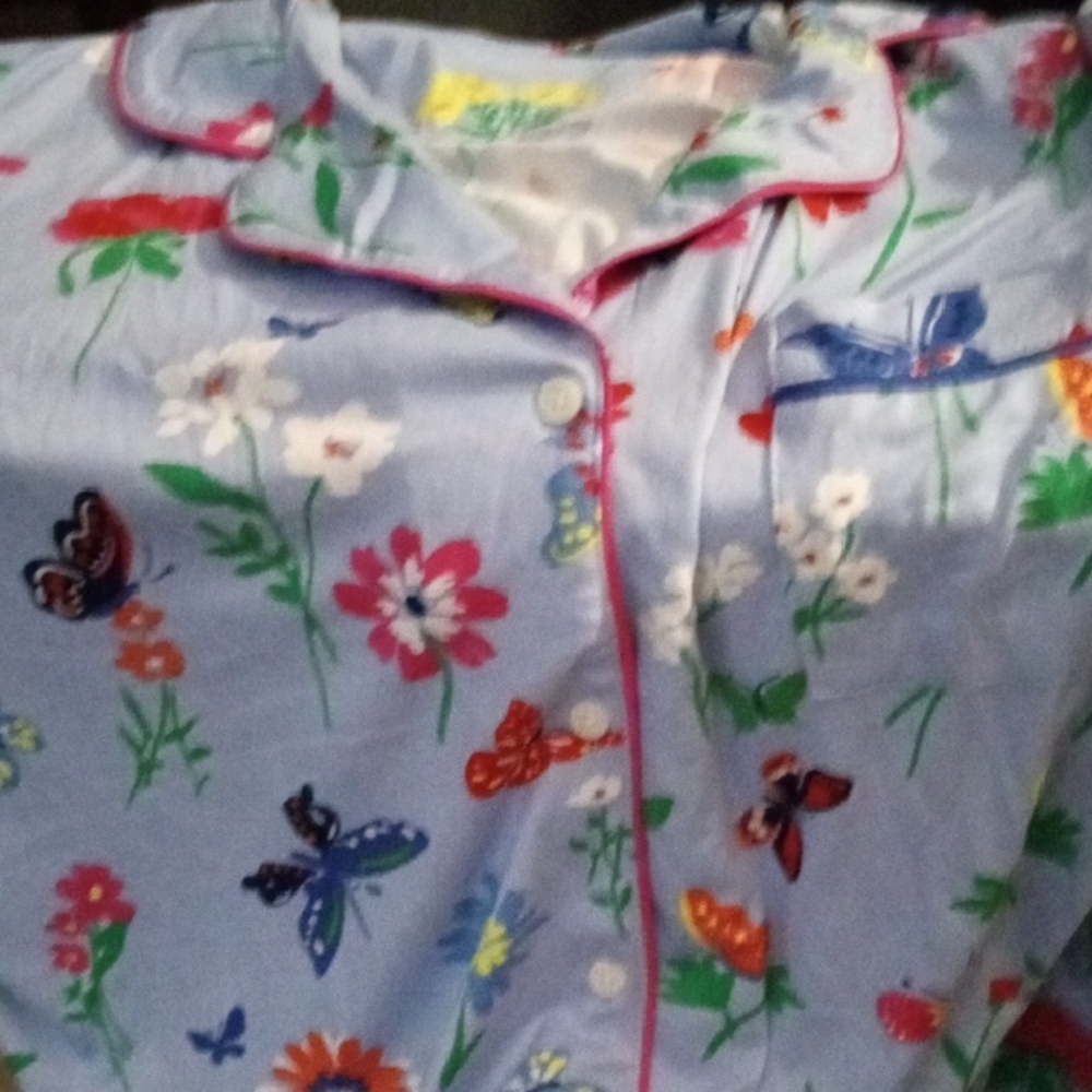 Kate Spade 2X BUTTERFIES Multicolor FLORAL NOPrint Pajama Set NEW